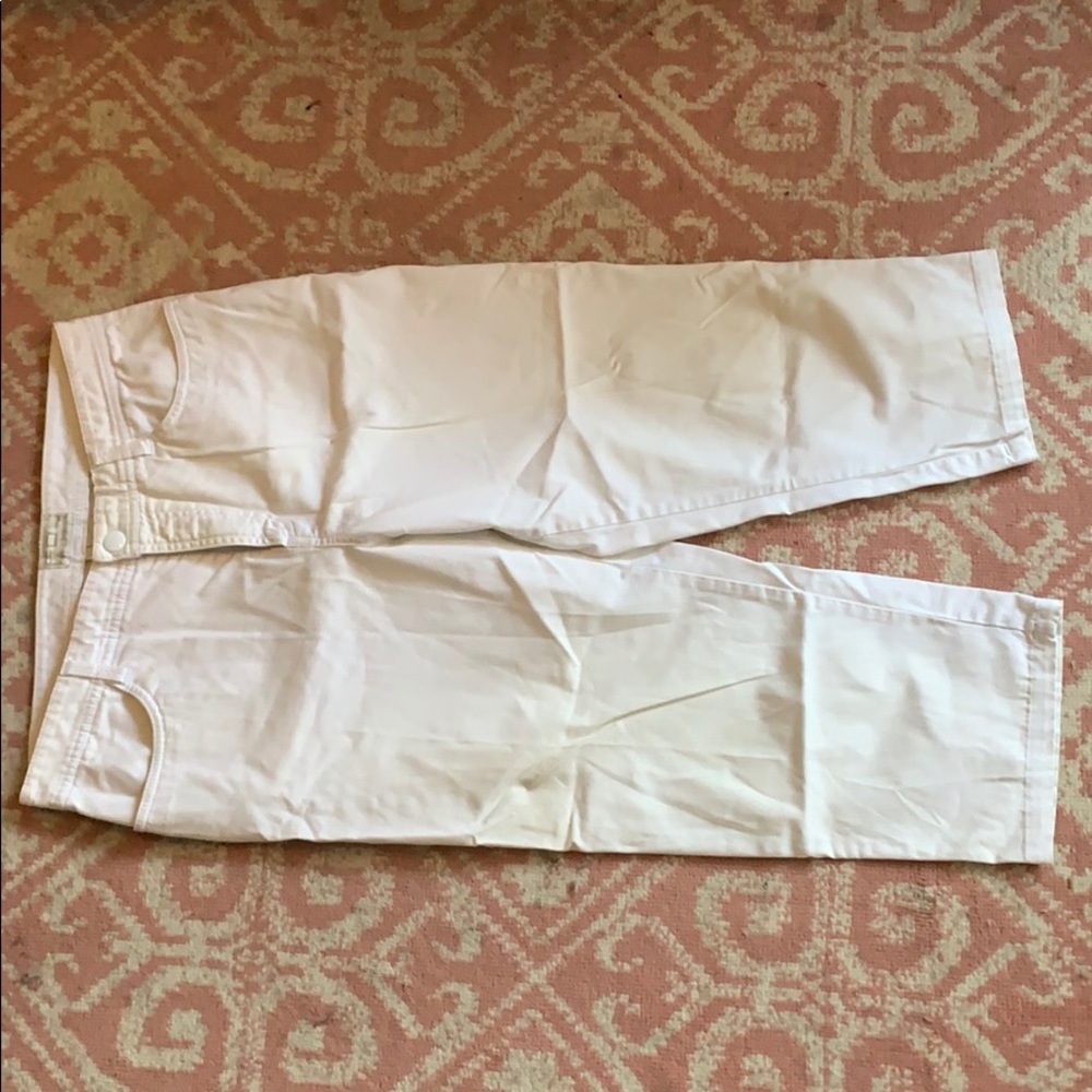 Coral and white french dressing jeans pants